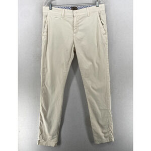 LUIGI FUSARO Pants Mens 50 L Chino Tapered Stretch Twill Cotton Beige Italy